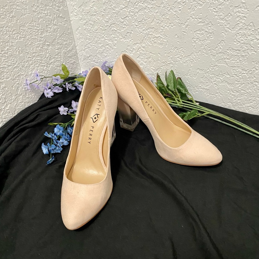 Katy Perry “the A.W.” Lucite heel pumps in blush pink. Size 9.